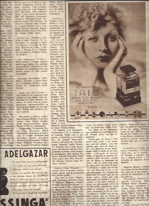 LAMINA 31422: Publicidad del perfume Tabu 