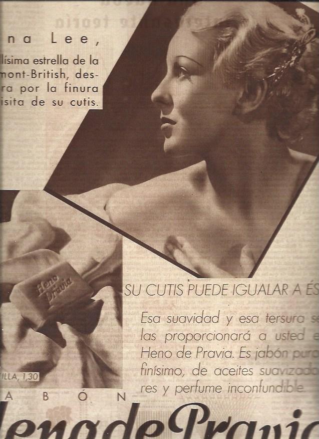 LAMINA 31375: Anna Lee en publicidad de Heno de Pravia