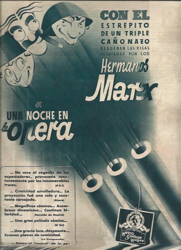 LAMINA 31391: Publicidad de Una noche en la opera