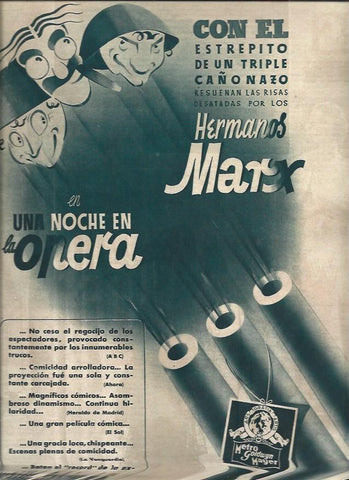 LAMINA 31391: Publicidad de Una noche en la opera