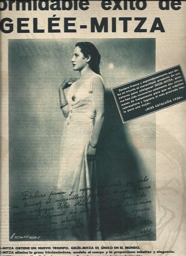 LAMINA 31247: Miss Cataluña en publicidad de Gelee Mitza