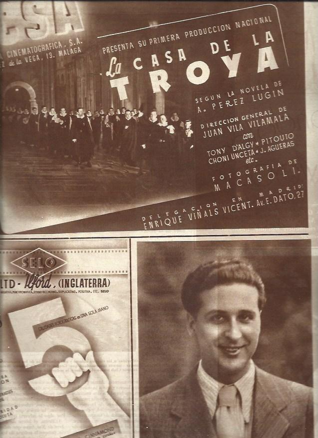 LAMINA 31251: Rafael Martinez Gandia y anuncio de La casa de la Troya