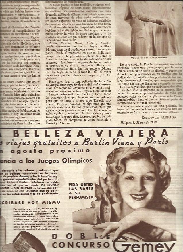 LAMINA 31256: Publicidad del doble concurso Gemey 1936