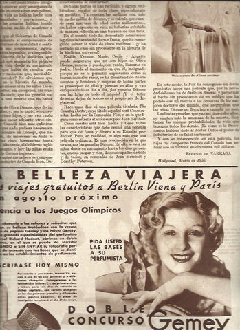 LAMINA 31256: Publicidad del doble concurso Gemey 1936