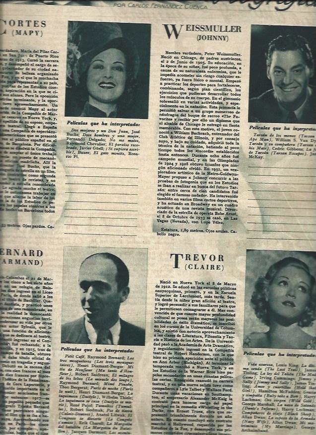 LAMINA 31257: Mapy Cortes, Johnny Weissmuller, Armand Bernanrd y Claire Trevor