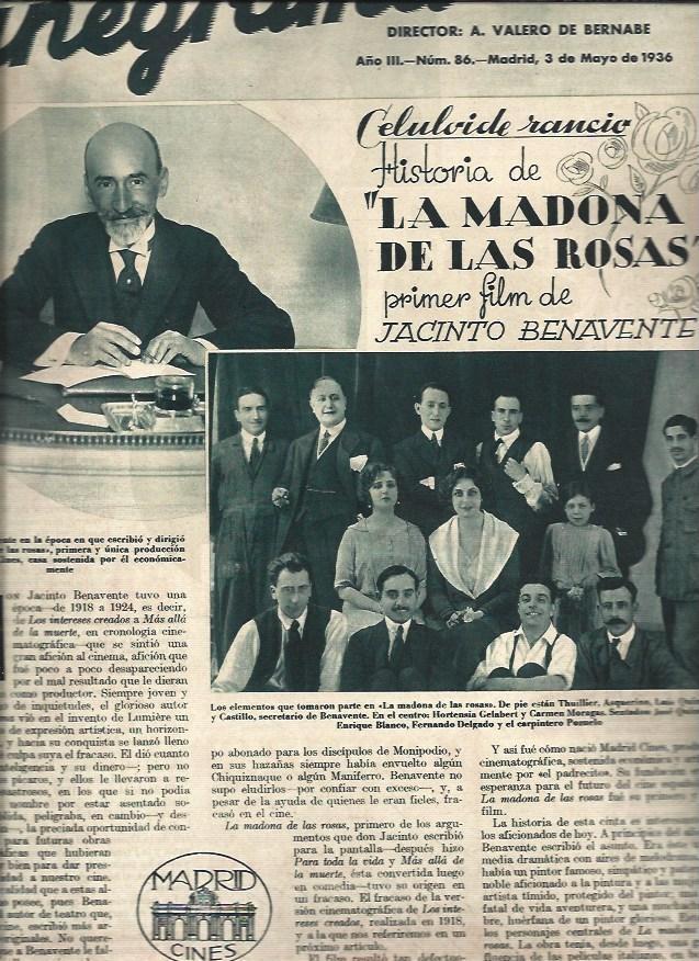 LAMINA 31208: Jacinto Benavente y La madona de las rosas