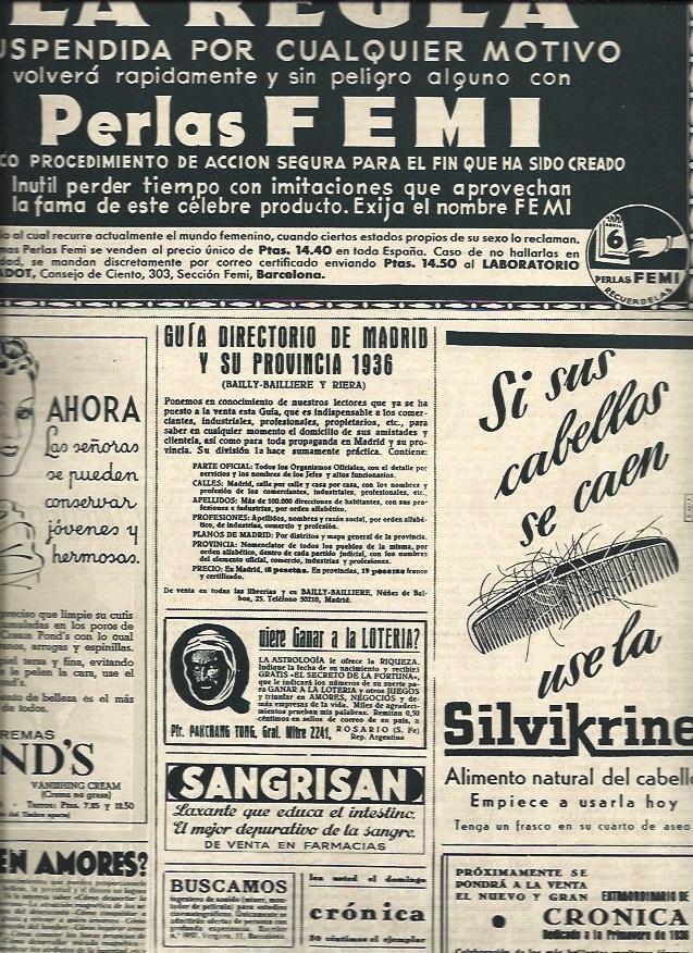 LAMINA 31224: Pagina de publicidad con Ponds y Perlas Femi