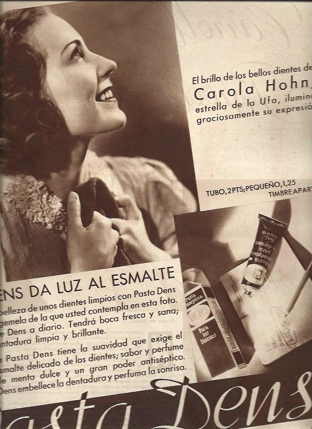 LAMINA 31230: Carola Hohn en publicidad de Pasta Dens