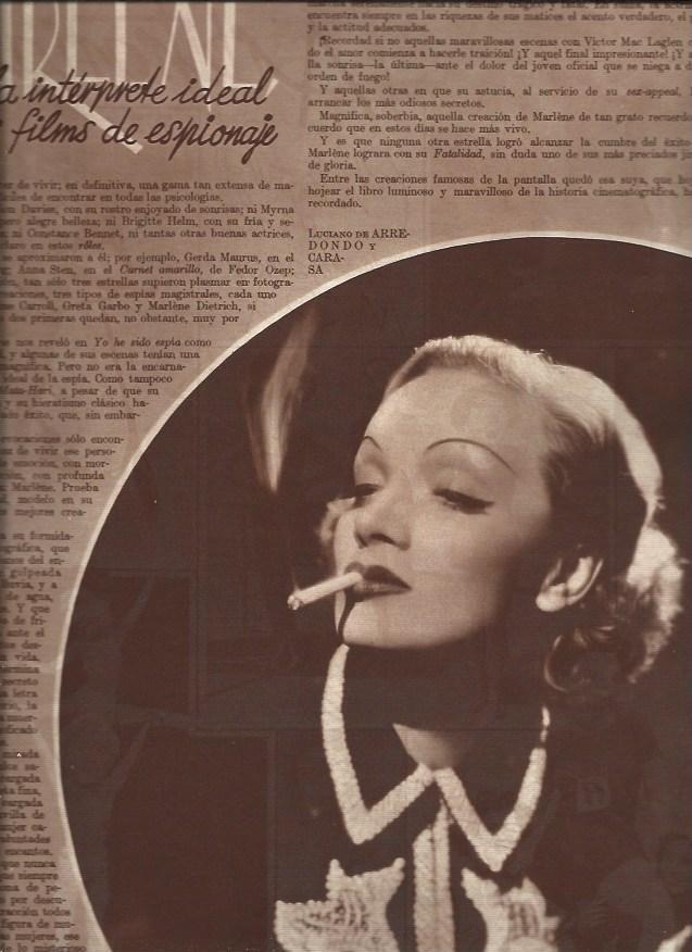 LAMINA 31309: Marlene Dietrich fumando