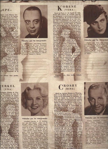 LAMINA 31312: Lepe, Vera Korene, Una Merkel y Bing Crosby