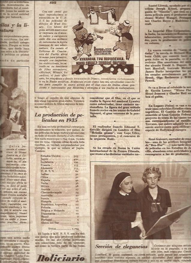 LAMINA 31277: Produccion de peliculas en 1935