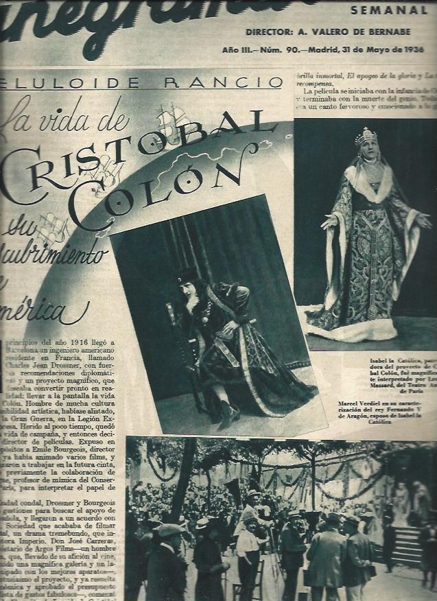 LAMINA 31279: Rodaje de La vida de Cristobal Colon