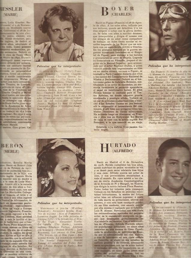 LAMINA 30685: Marie Dressler, Charles Boyer, Merle Oberon y Alfredo Hurtado