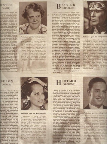 LAMINA 30685: Marie Dressler, Charles Boyer, Merle Oberon y Alfredo Hurtado