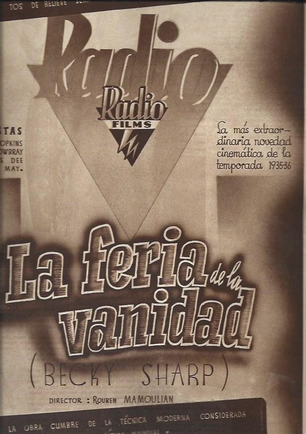 LAMINA 30695: Publicidad de La feria de la vanidad