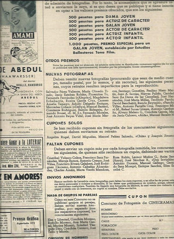 LAMINA 30658: Pagina de publicida del concurso de Fotogenia y otros