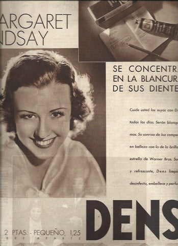 LAMINA 30665: Publicidad de Dens con Margaret Lindsay