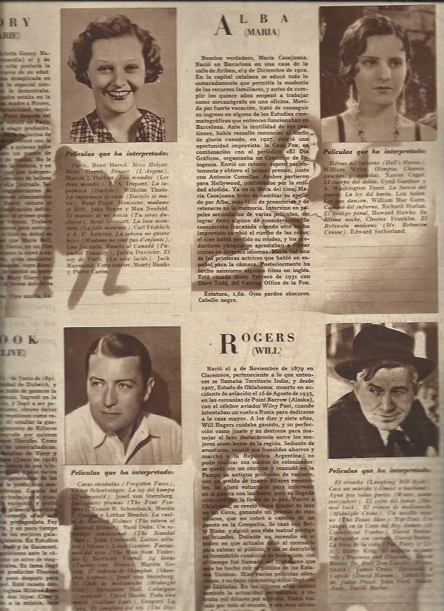 LAMINA 30707: Marie Glory, Maria Alba, Clive Brook y  Will Rogers