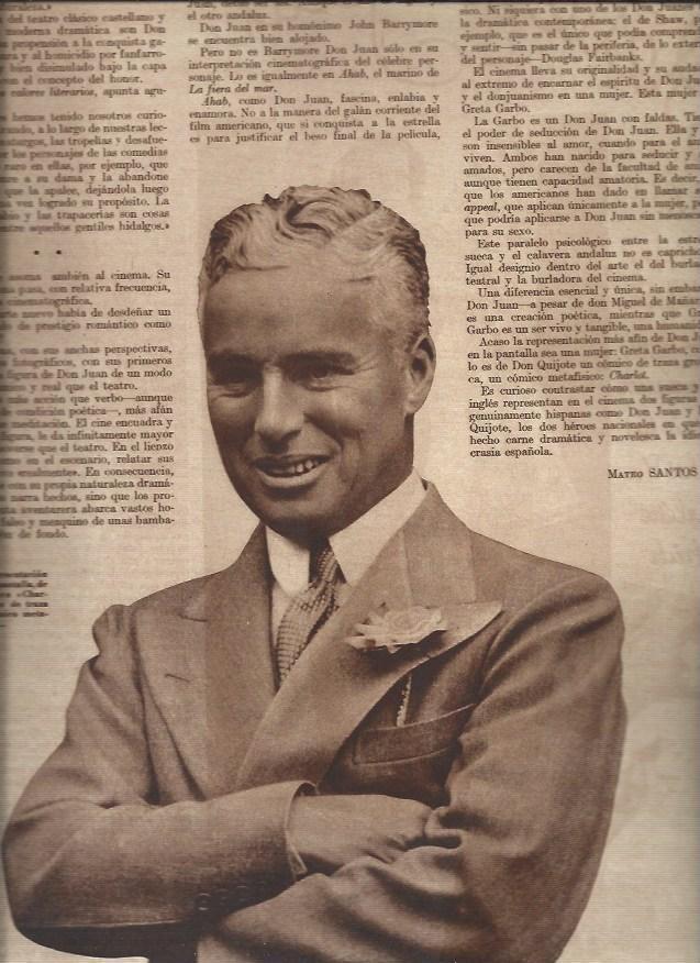 LAMINA 30712: Retrato de Charles Chaplin, Charlot