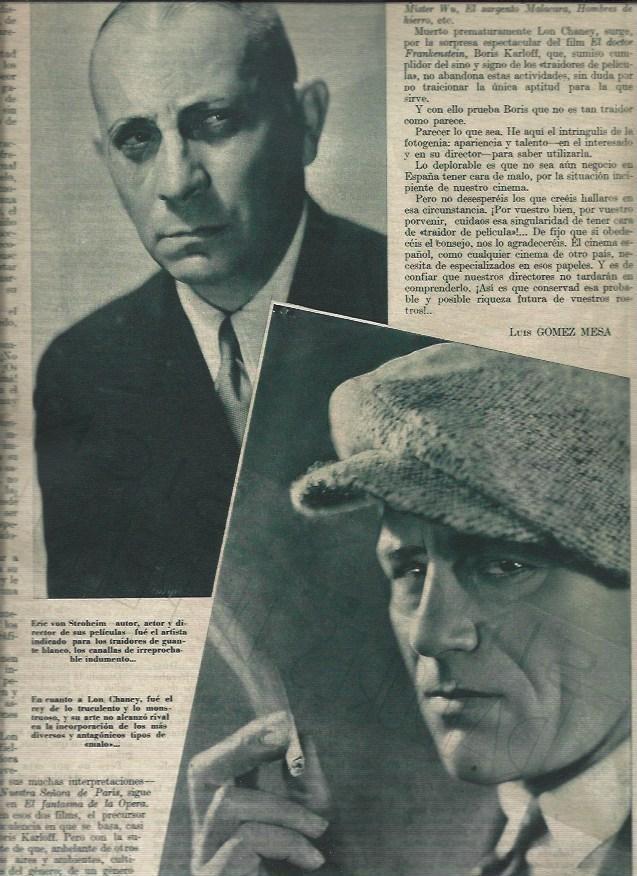 LAMINA 30714: Lon Chaney y Eric von Stroheim