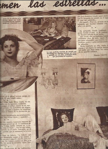 LAMINA 30734: Marlene Dietrich en su cama