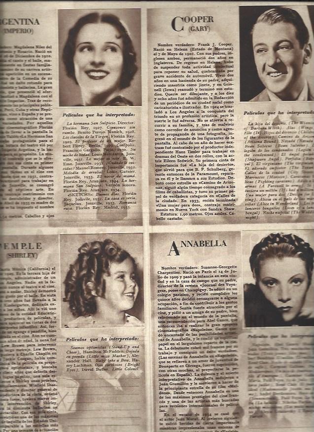 LAMINA 30586: Imperio Argentina, Gary Cooper, Shirley Temple y Anabella