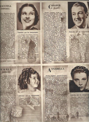 LAMINA 30586: Imperio Argentina, Gary Cooper, Shirley Temple y Anabella