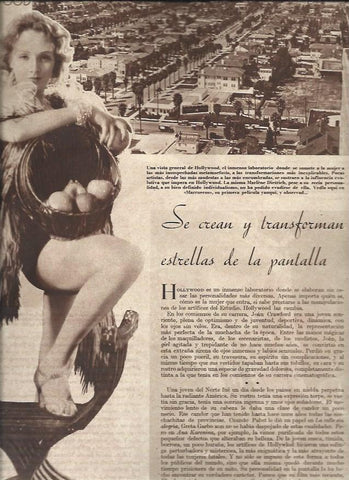 LAMINA 30590: Marlene Dietrich y vista de Hollywood