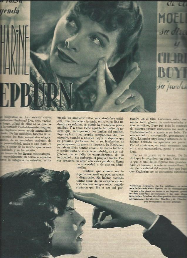LAMINA 30593: Katrherine Hepburn en dos fotografias