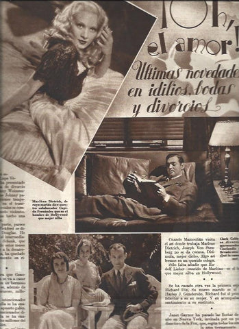 LAMINA 30549: Marlene Dietrich y Clark Gable