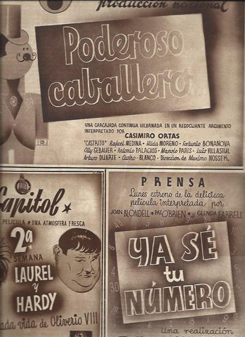 LAMINA 30560: Publicidad de Cine Capitol y de Iberica Films