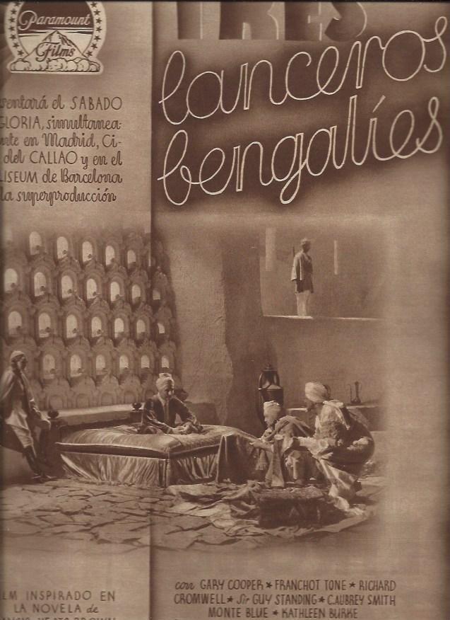 LAMINA 30565: Publicidad del estreno de Tres lanceros bengalies