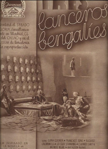 LAMINA 30565: Publicidad del estreno de Tres lanceros bengalies