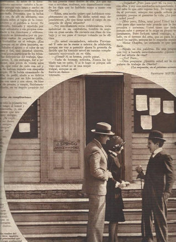 LAMINA 30598: Charles Chaplin con Edna Purviance