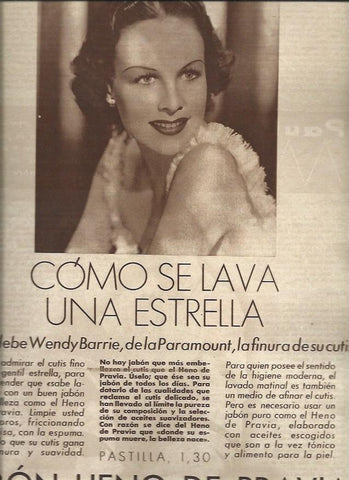 LAMINA 30630: Publicidad de Heno de Pravia con Wendy Barrie
