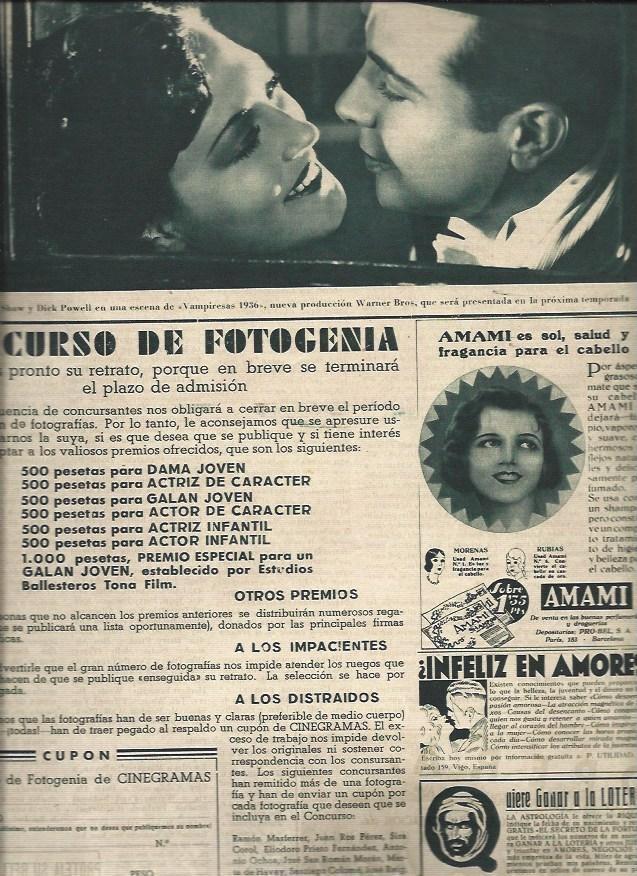 LAMINA 30641: Publicidad del Concurso de Fotogenia