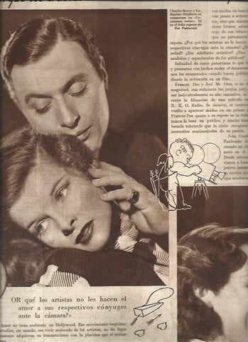 LAMINA 30626: Charles Boyer y Katherine Hepburn en Corazones rotos