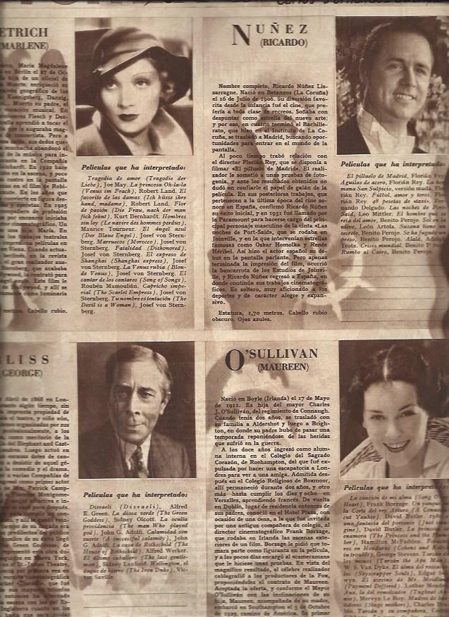 LAMINA 30609: Marlene Dietrich, Ricardo Nuñez, George Arliss y Maureen O'Sullivan