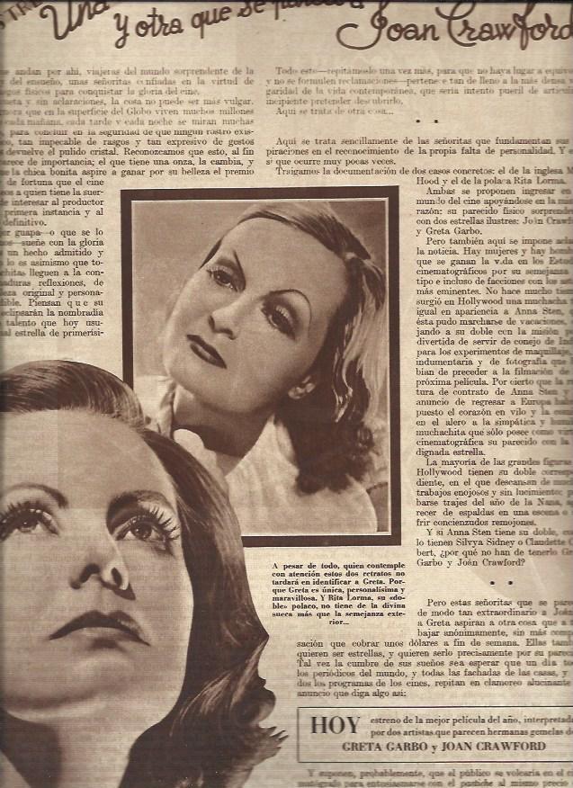 LAMINA 30615: Greta Garbo y Rita Lorma