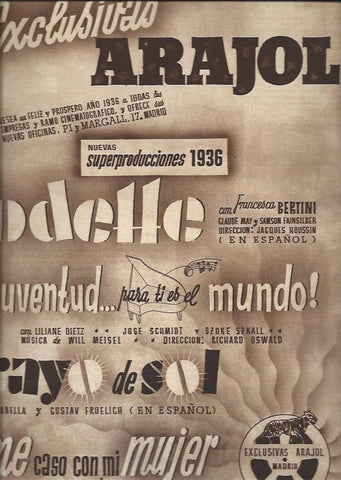 LAMINA 30906: Publicidad de Exclusivas Arajol
