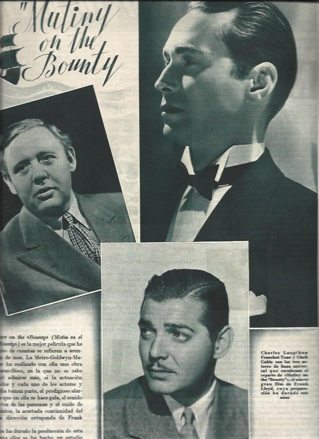 LAMINA 30917: Charles Laughton, Clark Gable y Franchot Tone
