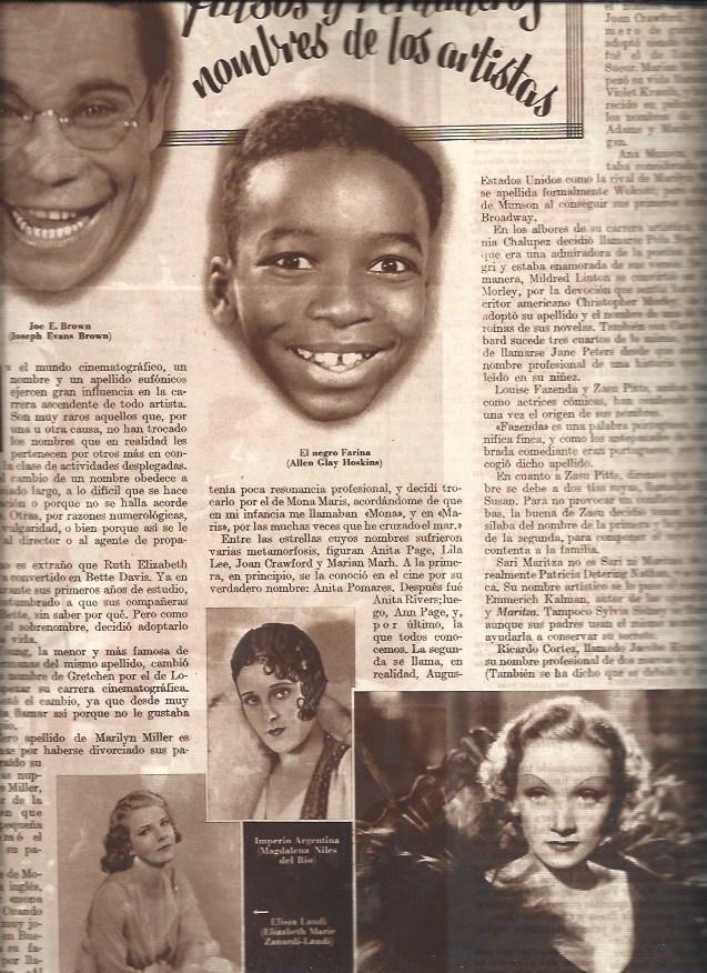 LAMINA 30920: Farina, Marlene Dietrich, Imperio Argentina y Elissa Landi