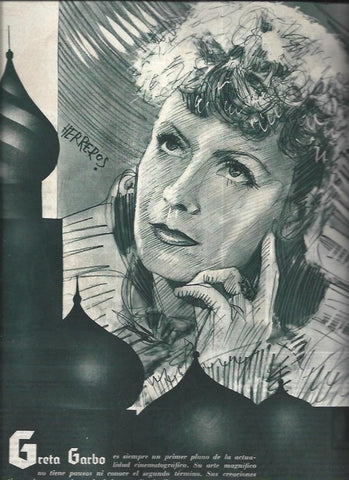 LAMINA 30927: Greta Garbo, por Herreros