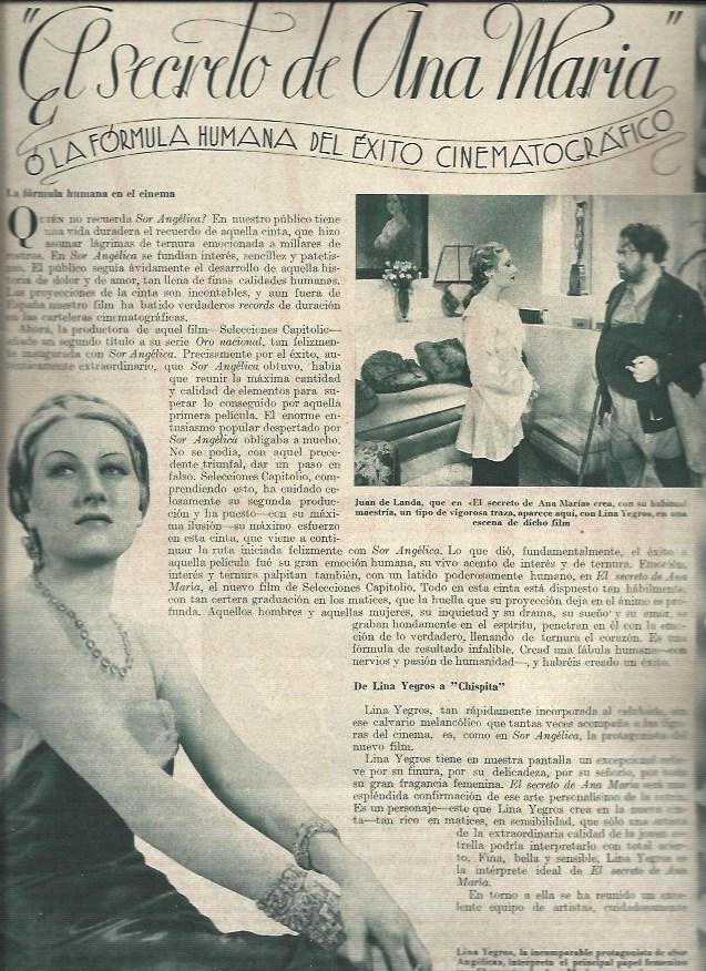 LAMINA 30887: Lina Yegros y Juan Landa en El secreto de Ana Maria