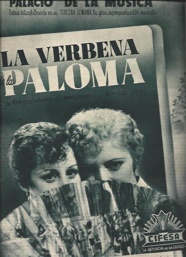 LAMINA 30897: Publicidad de la tercera semana de La verbena de la Paloma