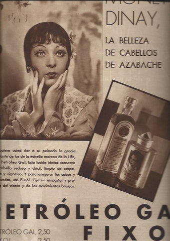 LAMINA 30899: Publicidad de Petroleo Gal Fixol con Monette Dinay