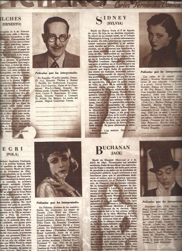 LAMINA 30929: Ernesto Vilches, Sylvia Sidney, Pola Negri y Jack Buchanan