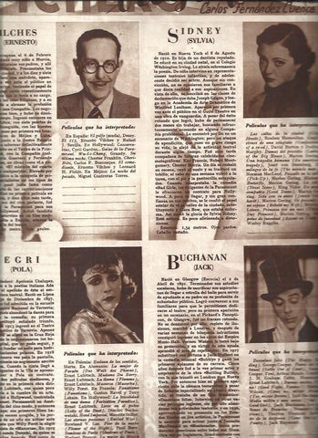 LAMINA 30929: Ernesto Vilches, Sylvia Sidney, Pola Negri y Jack Buchanan