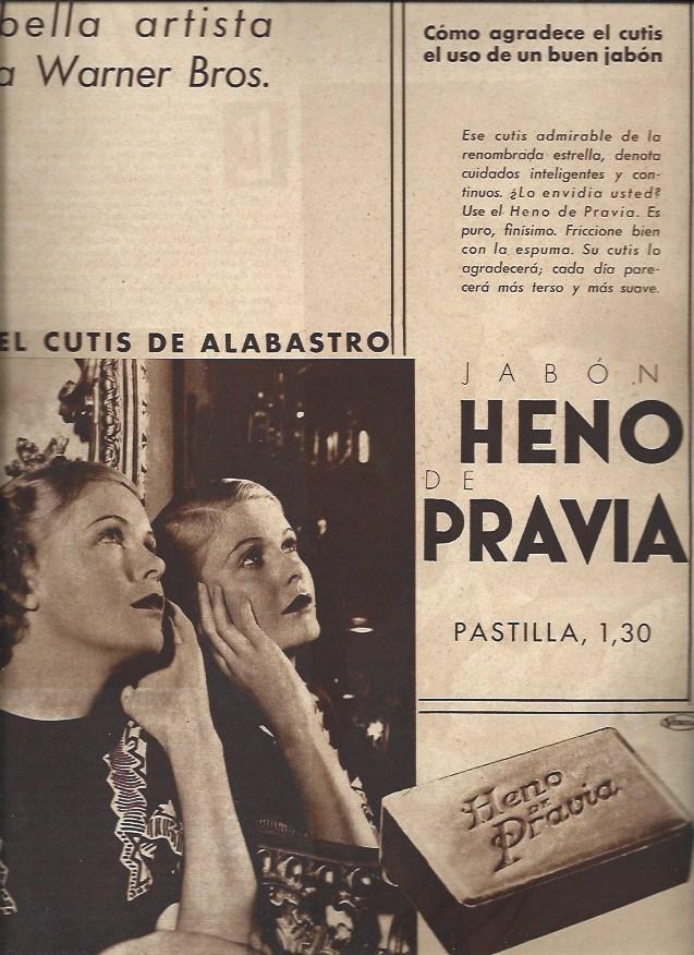 LAMINA 30956: Publicidad de Heno de Pravia con Jean Muir