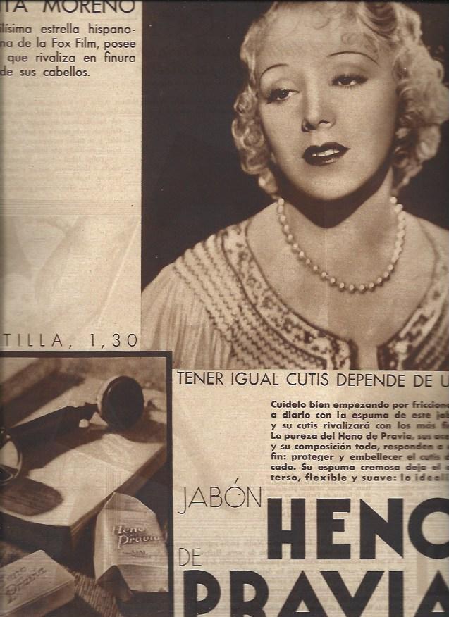 LAMINA 30939: Publicidad de Heno de Pravia con Rosita Moreno